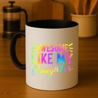 Awesome Like My Daughter Funny Fathers Day Dad Tie Dye Coffee Mug thumb 4