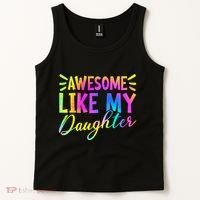 Awesome Like My Daughter Funny Fathers Day Dad Tie Dye Tank Top thumb 2
