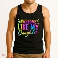 Awesome Like My Daughter Funny Fathers Day Dad Tie Dye Tank Top thumb 3