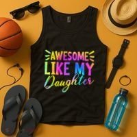 Awesome Like My Daughter Funny Fathers Day Dad Tie Dye Tank Top thumb 4