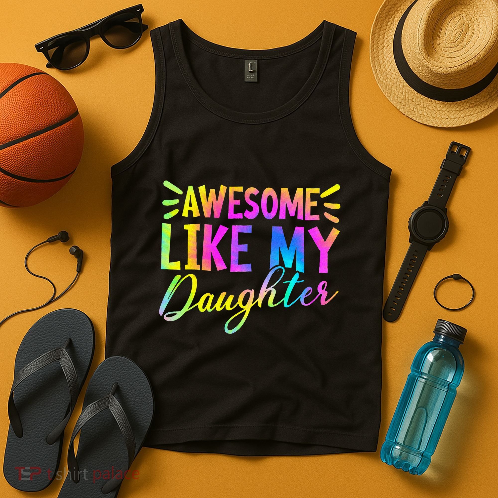 Awesome Like My Daughter Funny Fathers Day Dad Tie Dye Tank Top
