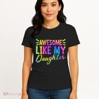 Awesome Like My Daughter Funny Fathers Day Dad Tie Dye Women's T-Shirt thumb 4