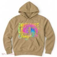 Awesome Like My Daughter Funny Fathers Day Dad Tie Dye Hoodie thumb 0