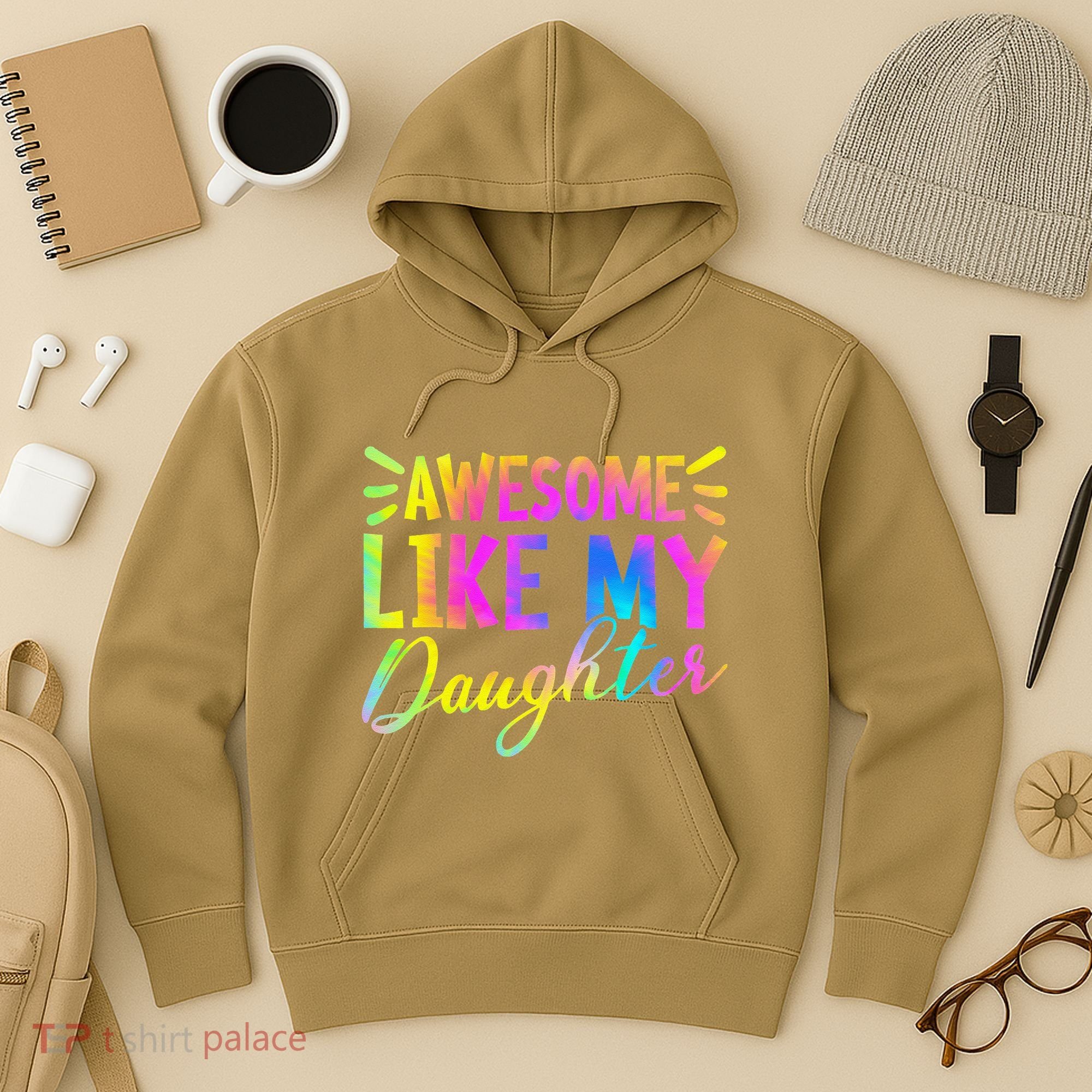 Awesome Like My Daughter Funny Fathers Day Dad Tie Dye Hoodie