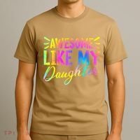 Awesome Like My Daughter Funny Fathers Day Dad Tie Dye T-Shirt thumb 3
