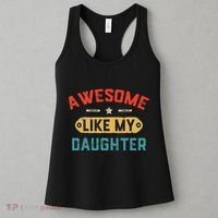 Awesome Like My Daughter Retro Man Dad Funny Fathers Day Women's Tank Top thumb 3