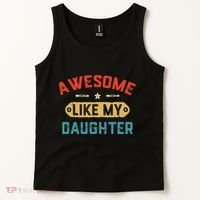 Awesome Like My Daughter Retro Man Dad Funny Fathers Day Tank Top thumb 2