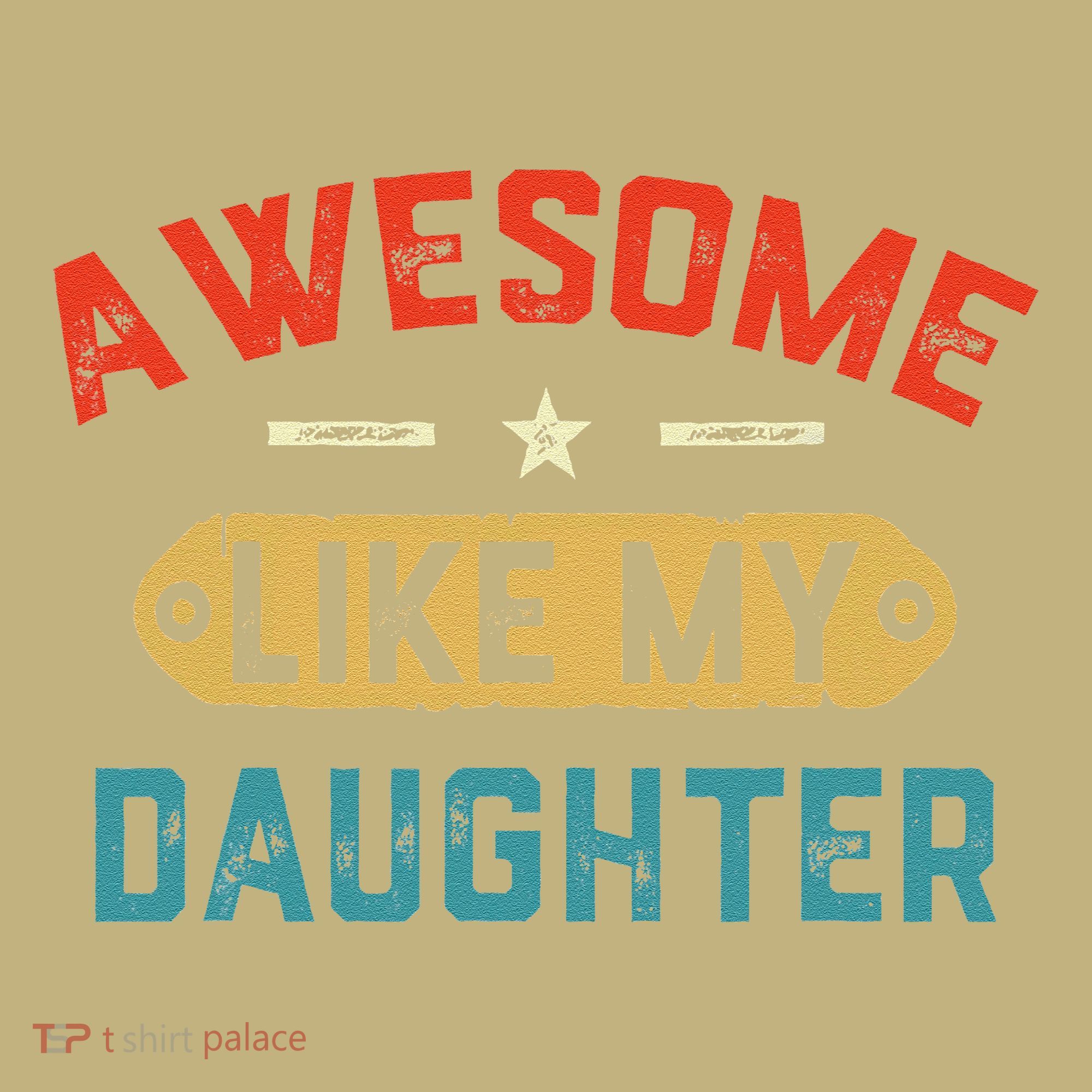 Awesome Like My Daughter Retro Man Dad Funny Fathers Day Polo