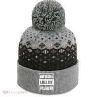 Awesome Like My Daughter Funny Fathers Day Mothers Day Dad The Baniff Cuffed Pom Beanie thumb 0