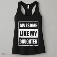 Awesome Like My Daughter Funny Fathers Day Mothers Day Dad Women's Tank Top thumb 3