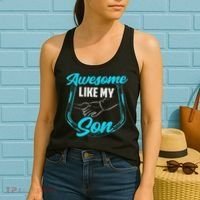 Awesome Like My Son Daddy Father Father's Day Dad Sayings Women's Tank Top thumb 2