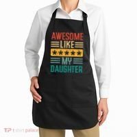 Awesome Like My Daughter Fathers Day Retro Dad Papa Dada Apron thumb 2