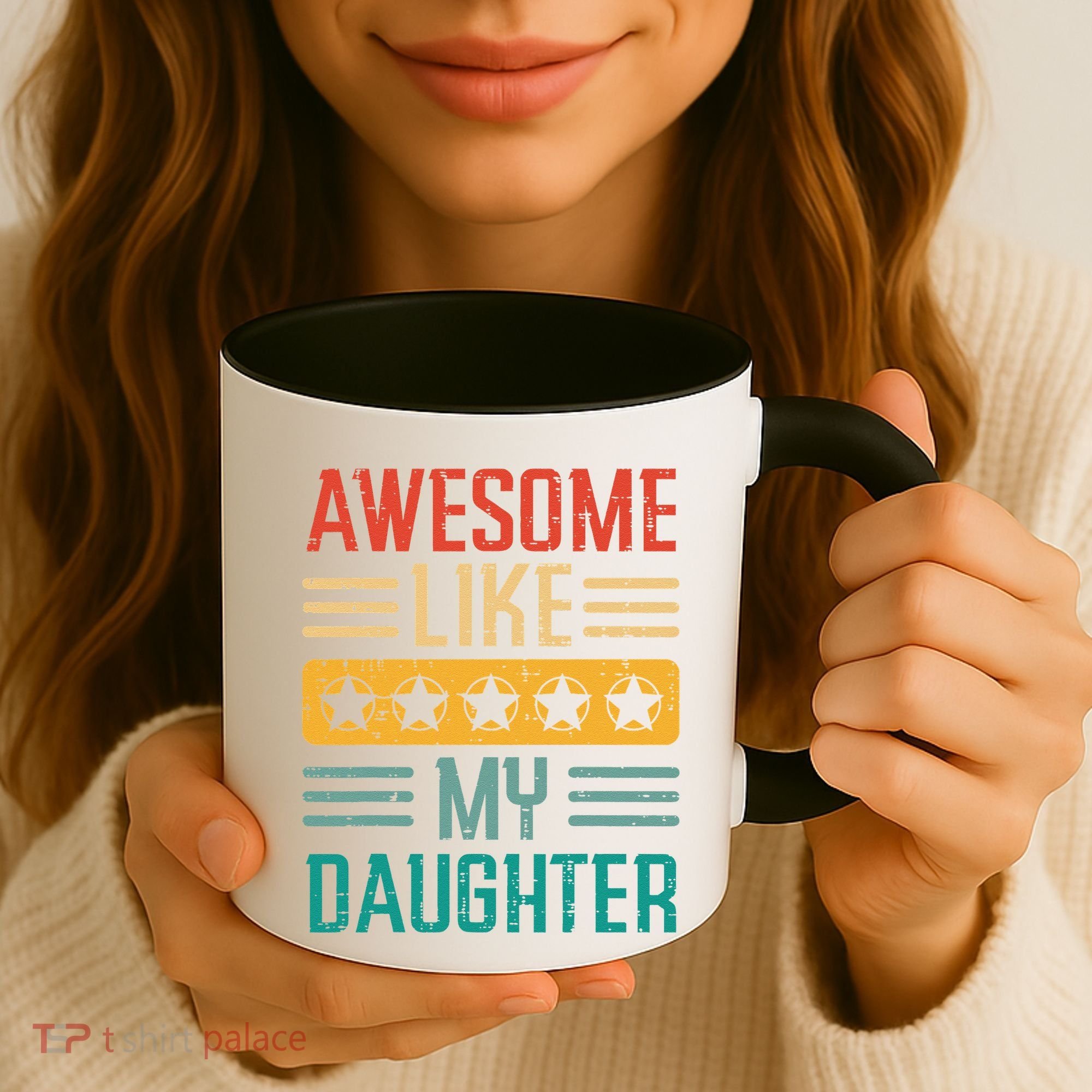 Awesome Like My Daughter Fathers Day Retro Dad Papa Dada Coffee Mug