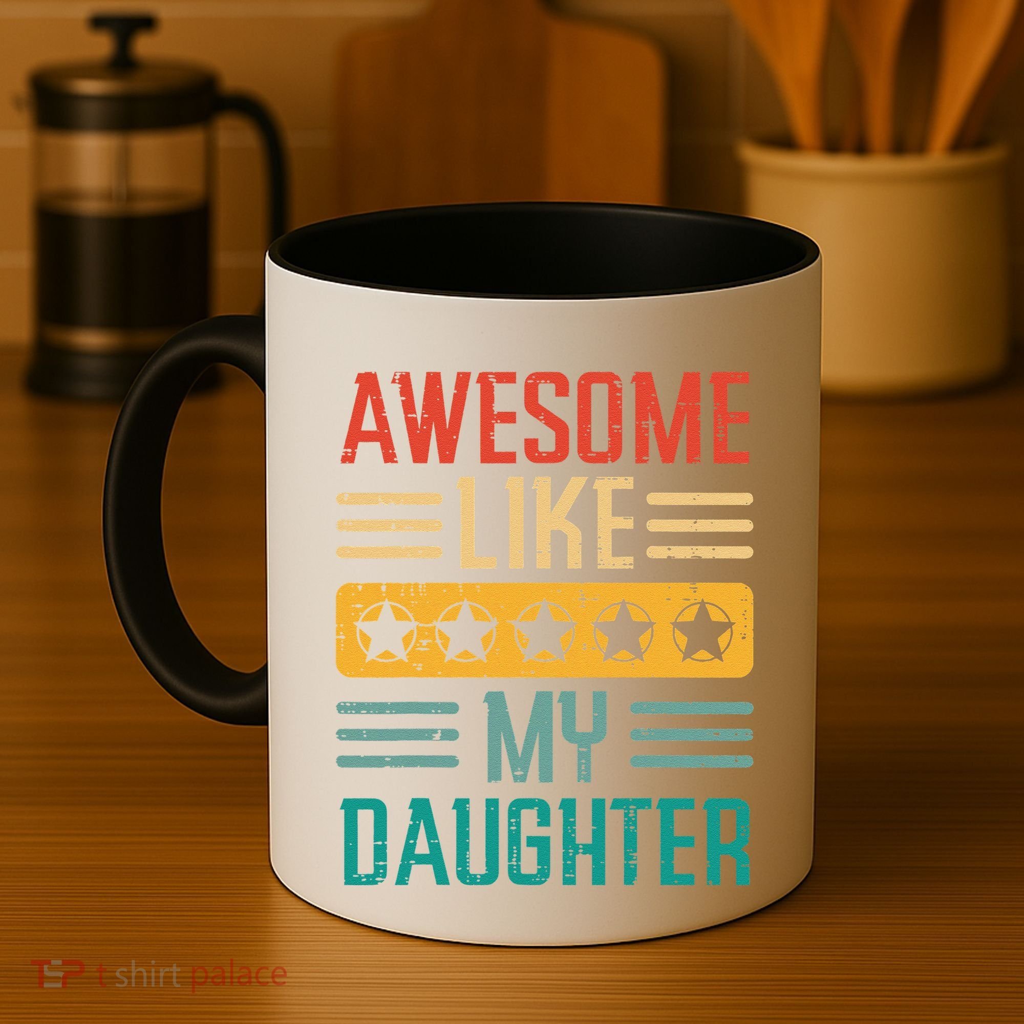 Awesome Like My Daughter Fathers Day Retro Dad Papa Dada Coffee Mug