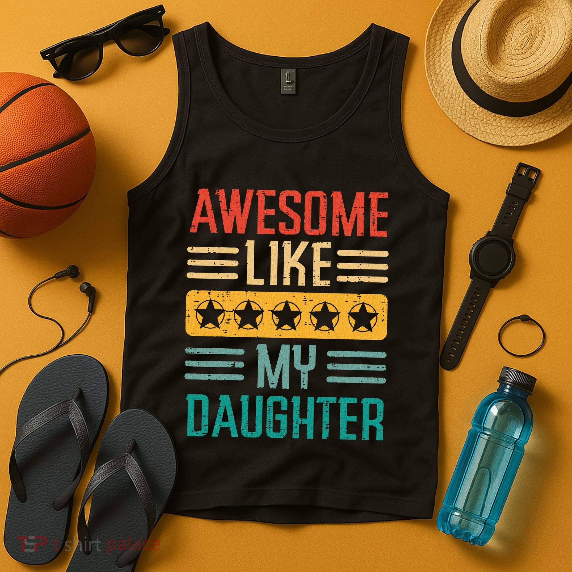 Awesome Like My Daughter Fathers Day Retro Dad Papa Dada Tank Top