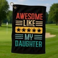 Awesome Like My Daughter Fathers Day Retro Dad Papa Dada Golf Towel thumb 1