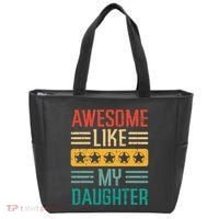 Awesome Like My Daughter Fathers Day Retro Dad Papa Dada Tote Bag thumb 0