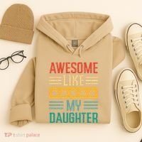 Awesome Like My Daughter Fathers Day Retro Dad Papa Dada Hoodie thumb 4