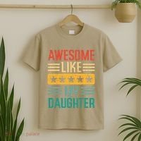 Awesome Like My Daughter Fathers Day Retro Dad Papa Dada T-Shirt thumb 2