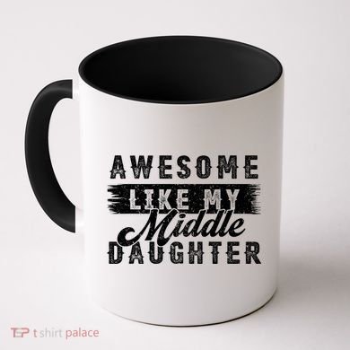 Awesome Like My Middle Daughter Retro Funny Fathers Day Coffee Mug
