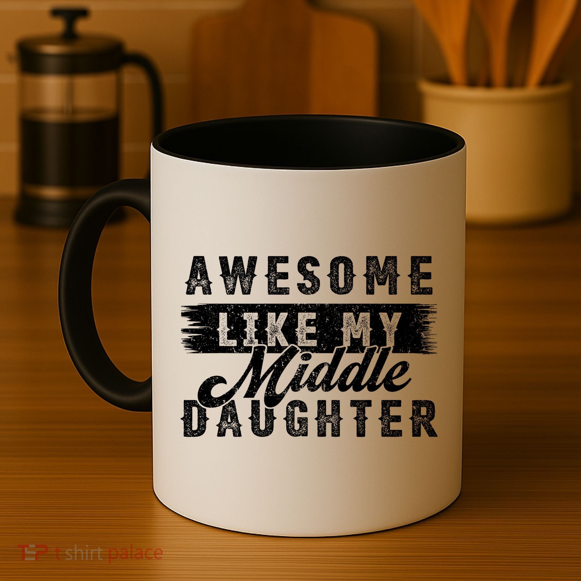 Awesome Like My Middle Daughter Retro Funny Fathers Day Coffee Mug