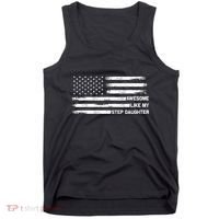 Awesome Like My Step Daughter Fathers Day Dad Joke Tank Top thumb 0