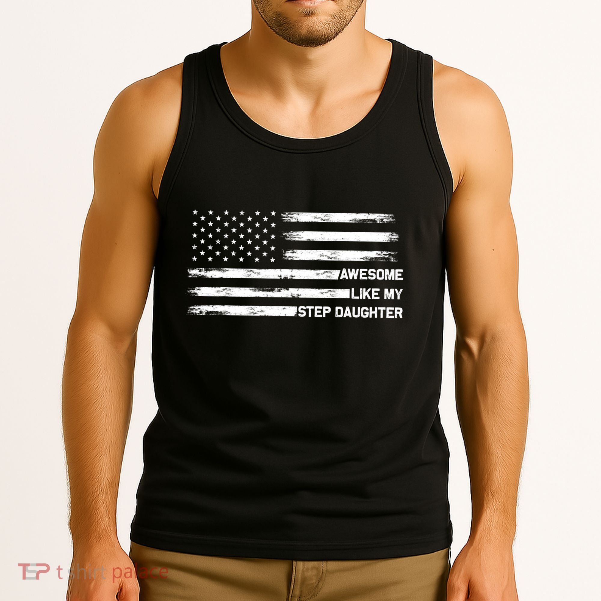 Awesome Like My Step Daughter Fathers Day Dad Joke Tank Top