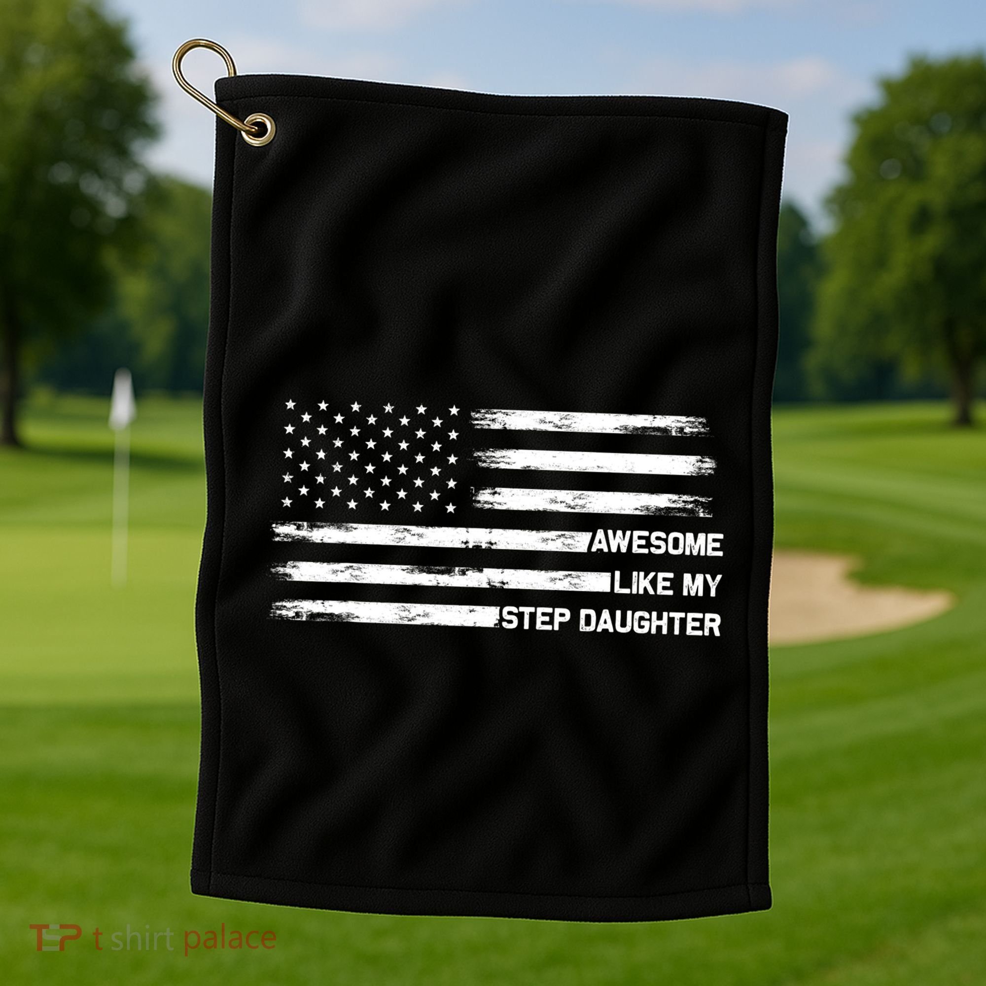 Awesome Like My Step Daughter Fathers Day Dad Joke Golf Towel