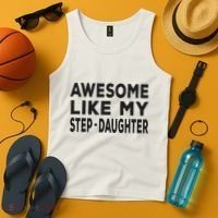 Awesome Like My Stepdaughter Funny Fathers Day Tank Top thumb 4