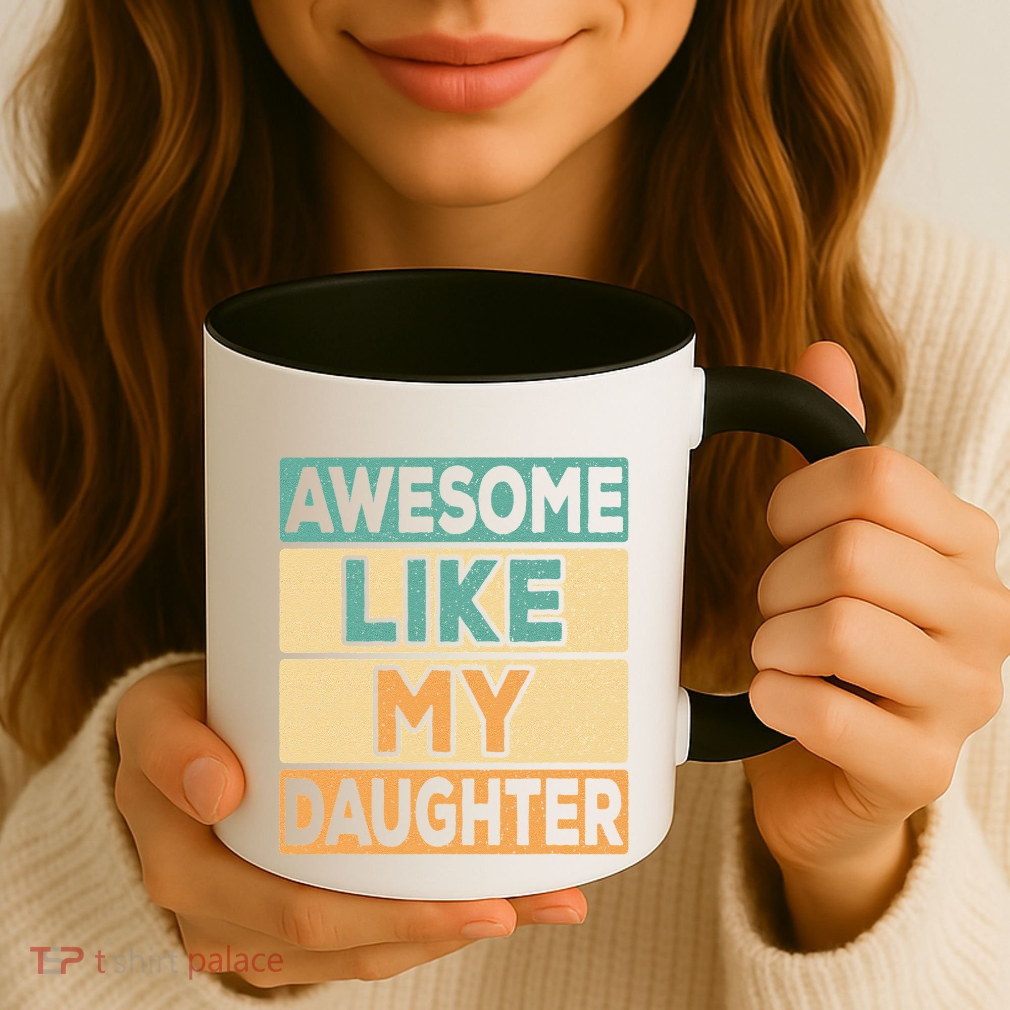 Awesome Like My Daughter Dad Mom Retro Funny Father Mother Coffee Mug