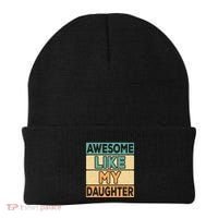 Awesome Like My Daughter Dad Mom Retro Funny Father Mother Beanie thumb 0