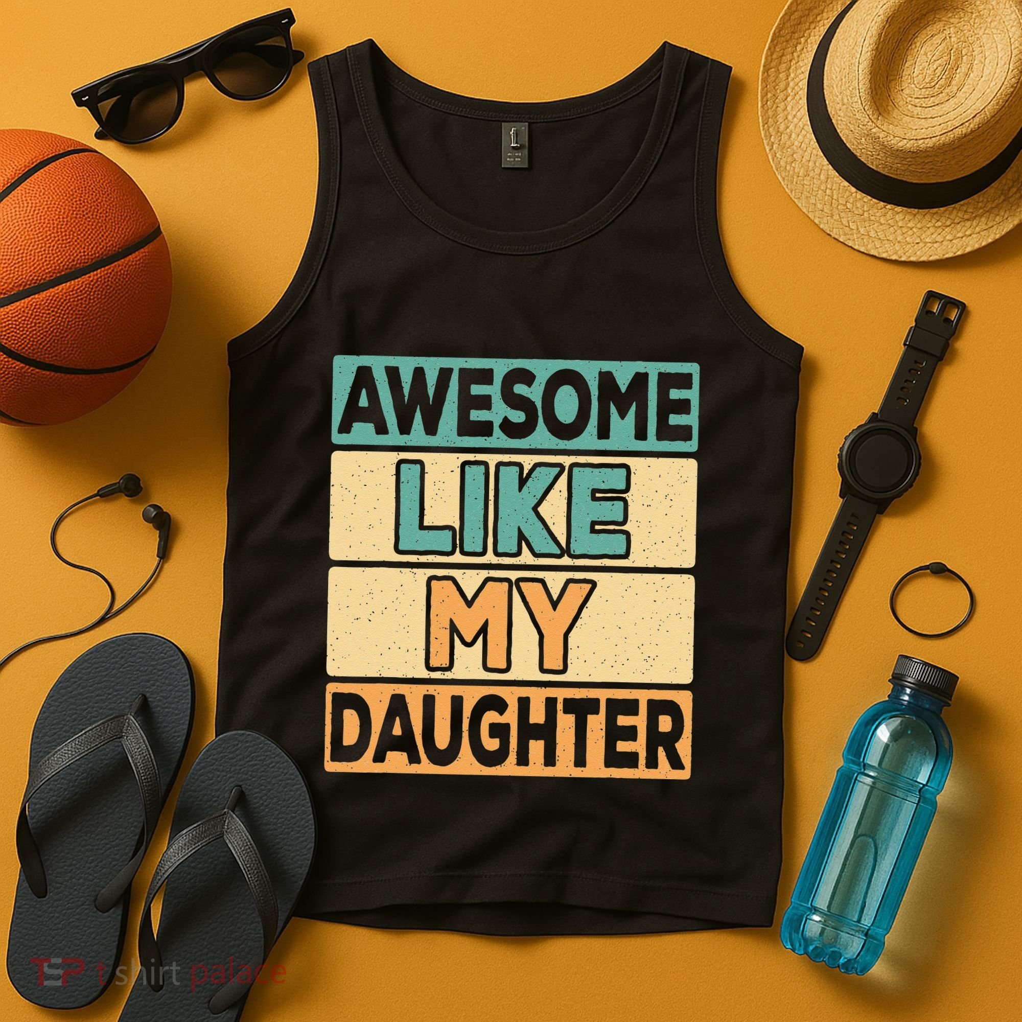 Awesome Like My Daughter Dad Mom Retro Funny Father Mother Tank Top