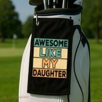 Awesome Like My Daughter Dad Mom Retro Funny Father Mother Golf Towel thumb 2