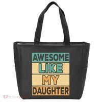 Awesome Like My Daughter Dad Mom Retro Funny Father Mother Tote Bag thumb 0