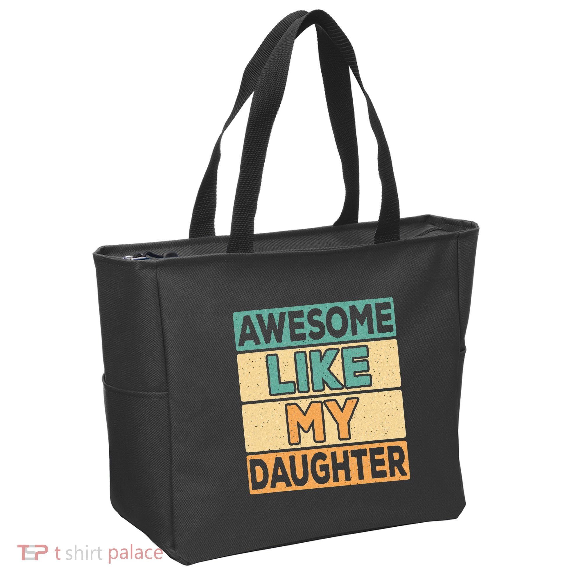 Awesome Like My Daughter Dad Mom Retro Funny Father Mother Tote Bag