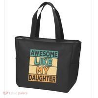 Awesome Like My Daughter Dad Mom Retro Funny Father Mother Tote Bag thumb 3