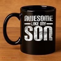 Awesome Like My Son Happy Fathers Day Funny Dad 11oz C Handle Ceramic Mug thumb 4