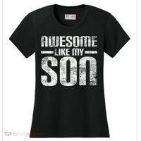 Awesome Like My Son Happy Fathers Day Funny Dad Women's Cooling Performance Crew T-Shirt thumb 0
