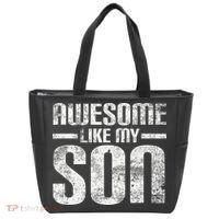 Awesome Like My Son Happy Fathers Day Funny Dad Tote Bag thumb 0