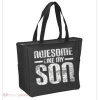 Awesome Like My Son Happy Fathers Day Funny Dad Tote Bag thumb 2