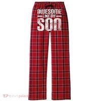 Awesome Like My Son Happy Fathers Day Funny Dad Women's Flannel Plaid Pajama Pants thumb 0