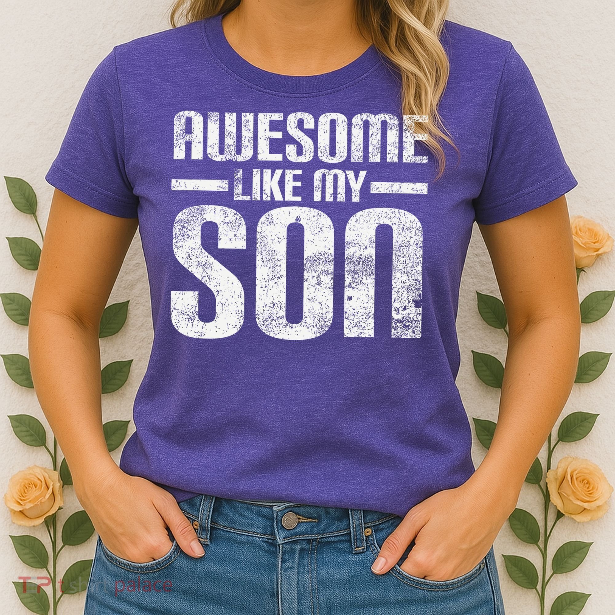 Awesome Like My Son Happy Fathers Day Funny Dad Women's T-Shirt