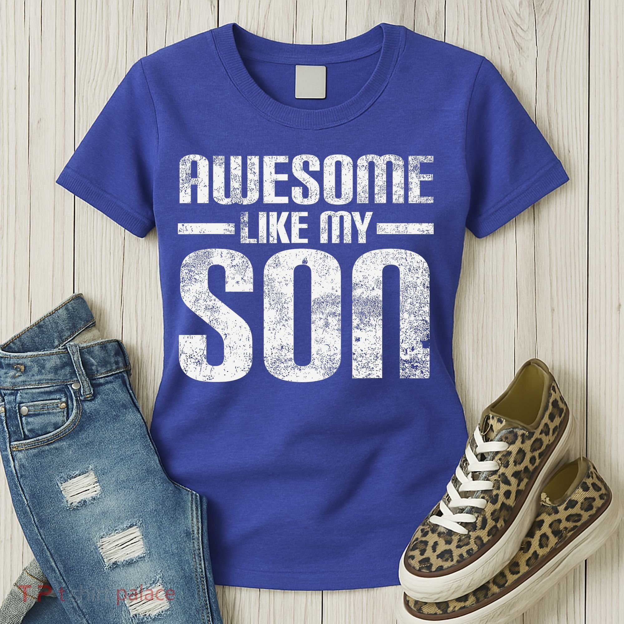 Awesome Like My Son Happy Fathers Day Funny Dad Women's T-Shirt