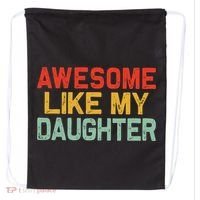 Awesome Like My Daughter Funny Fathers Day Dad  Drawstring Bag thumb 0