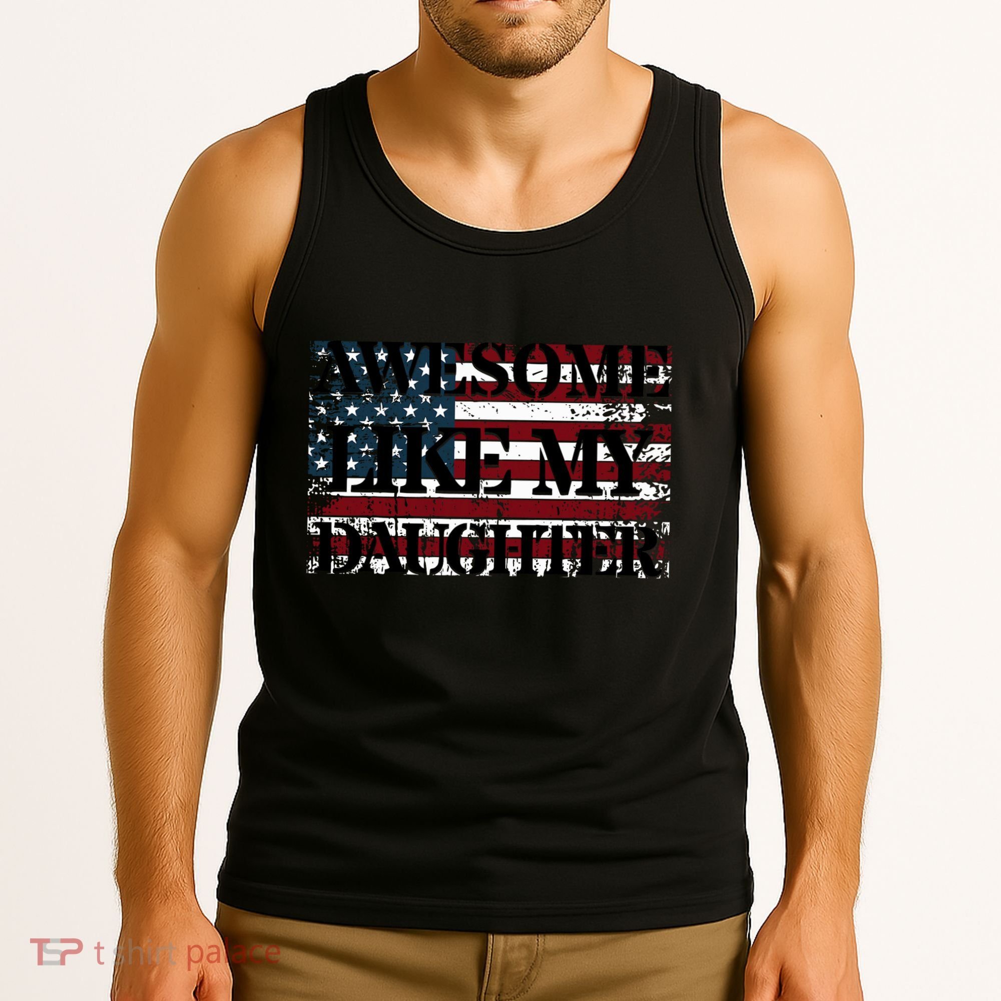 Awesome Like My Daughter Military Dad FatherS Day Tank Top