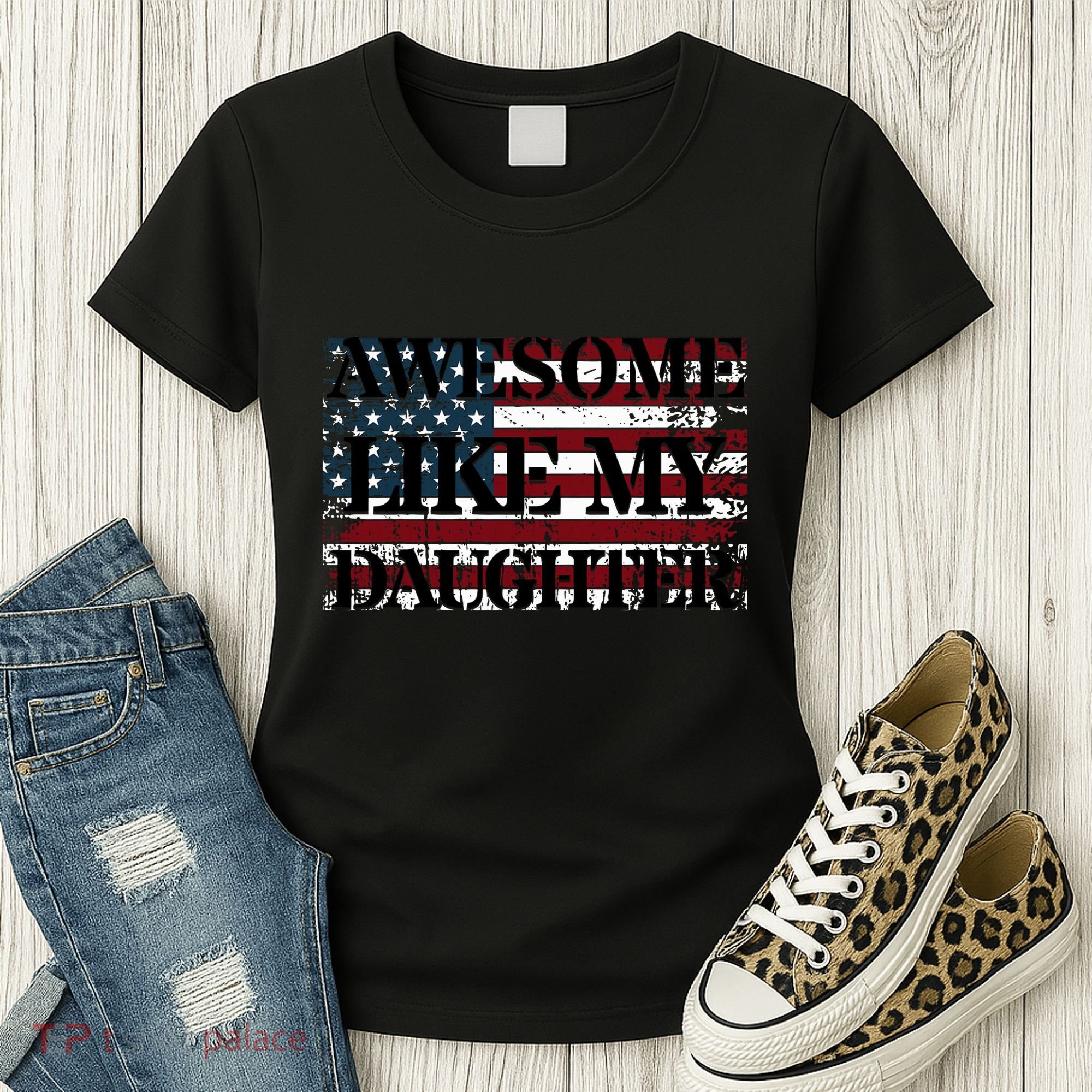 Awesome Like My Daughter Military Dad FatherS Day Women's T-Shirt