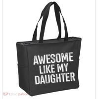 Awesome Like My Daughter For Funny Dad Fathers Day Birthday Tote Bag thumb 2