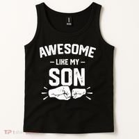 AWESOME LIKE MY SON Funny Father's Day Tank Top thumb 2