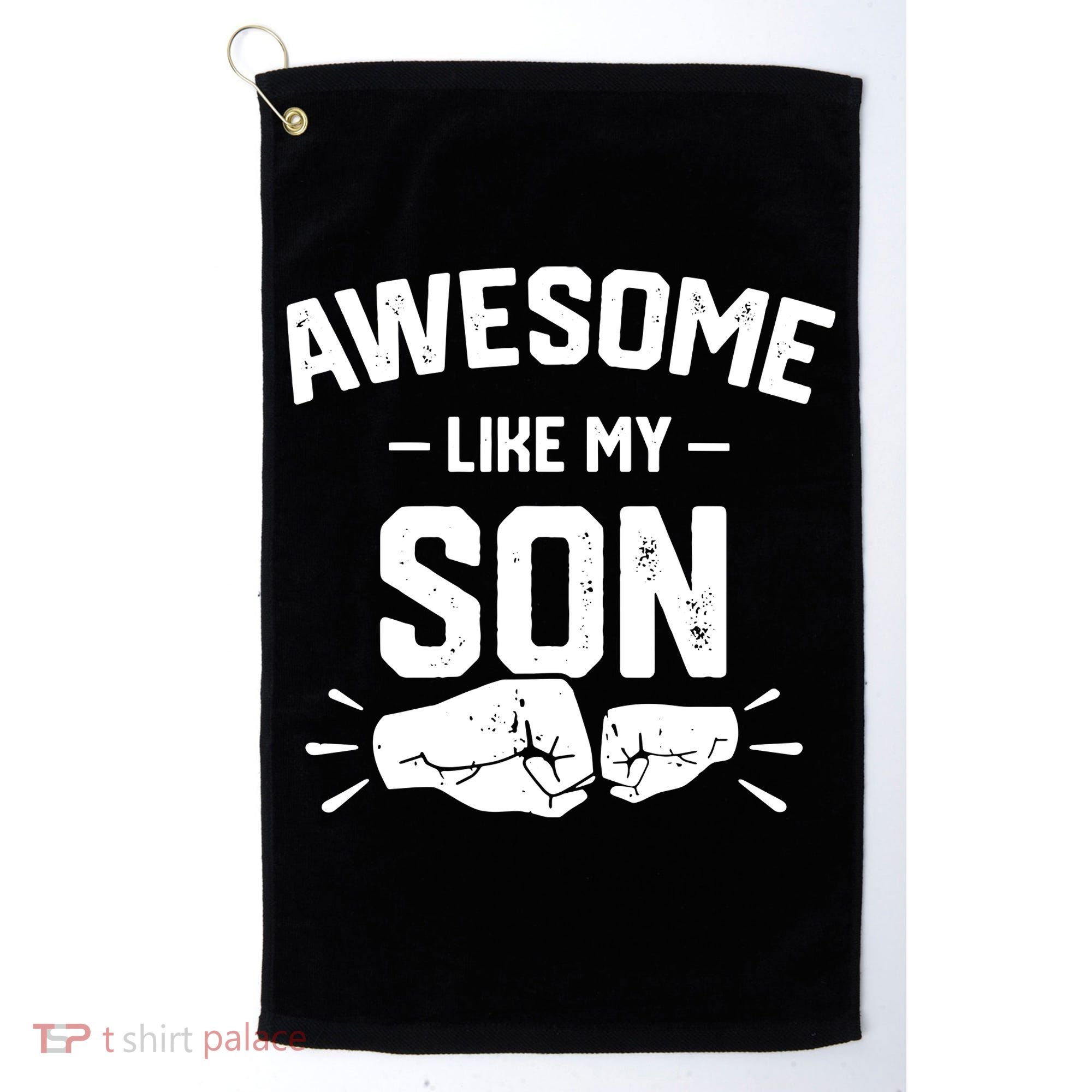 AWESOME LIKE MY SON Funny Father's Day Golf Towel
