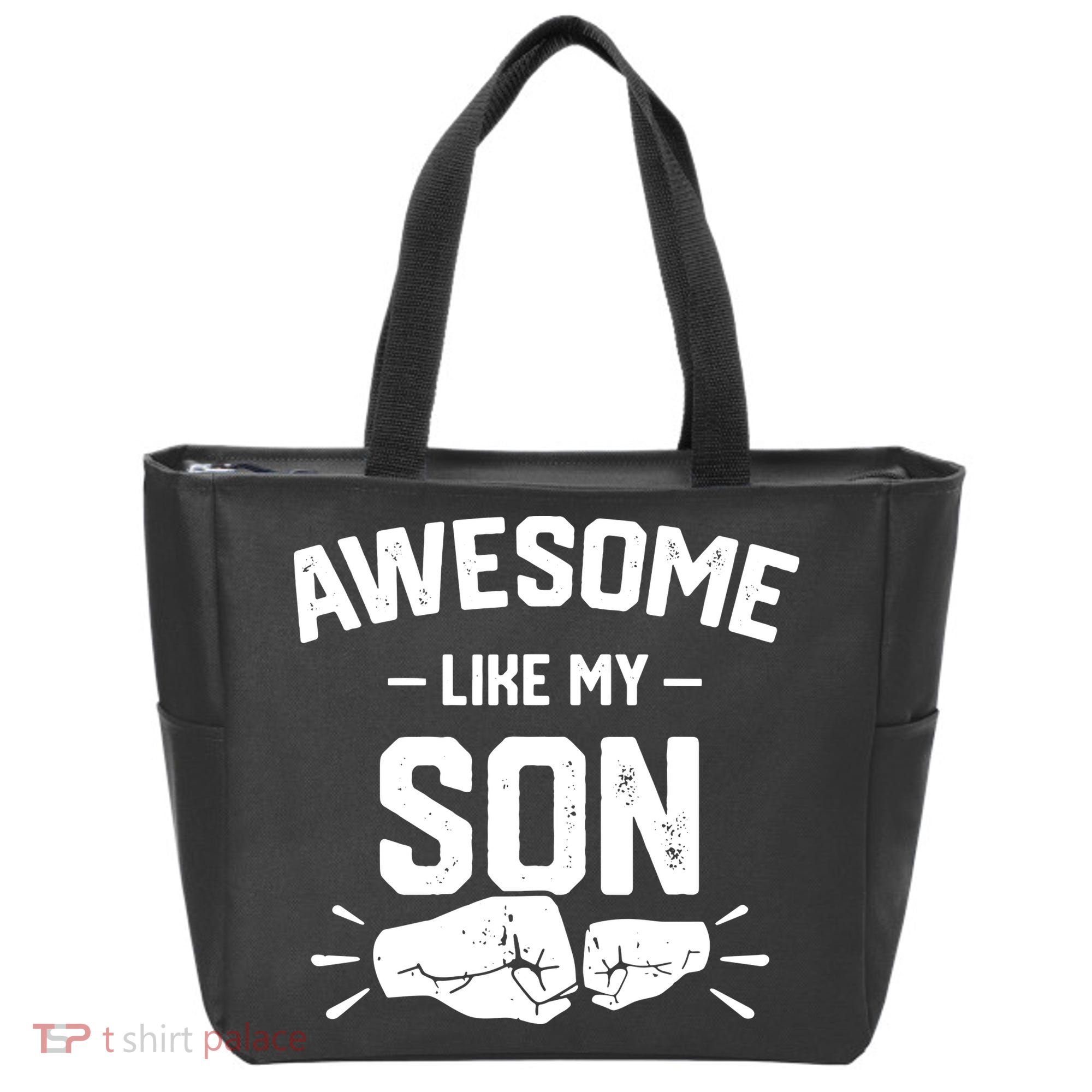 AWESOME LIKE MY SON Funny Father's Day Tote Bag